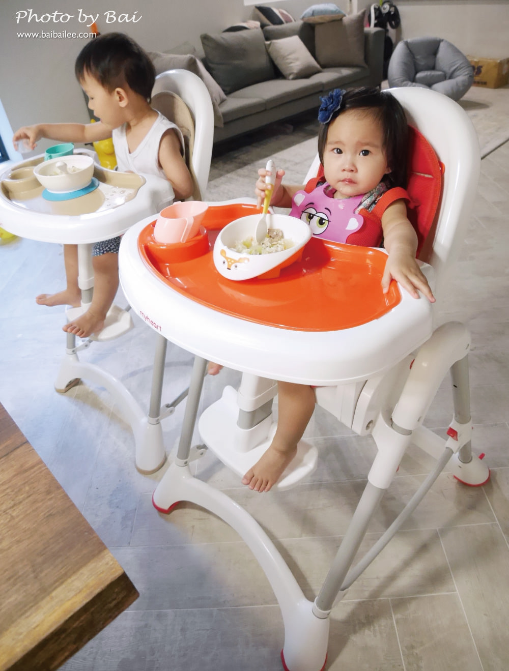 [啾團] 幫寶寶做好良好的吃飯習慣，myheart折疊式兒童安全餐椅