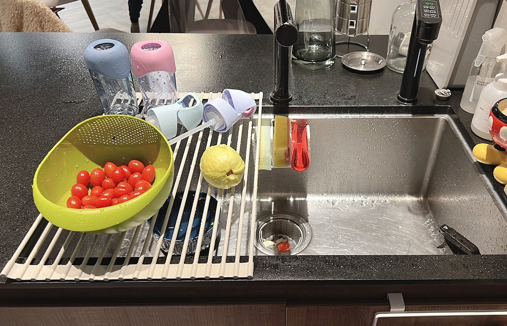 [啾團] 超省空間NEOFLAM矽銀抗菌瀝水架,廚房桌面不夠大.瀝水架桌上放不下都沒關係