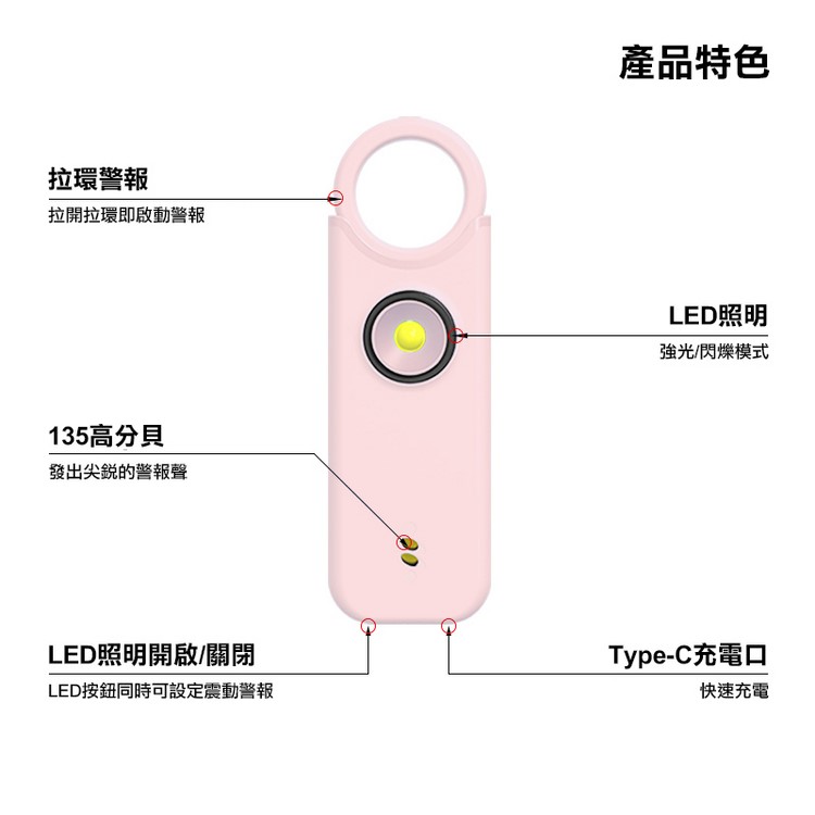 [啾團] 超強隨身警報器,旅行外出守護者,結合高頻率以及燈光,讓外出更安全