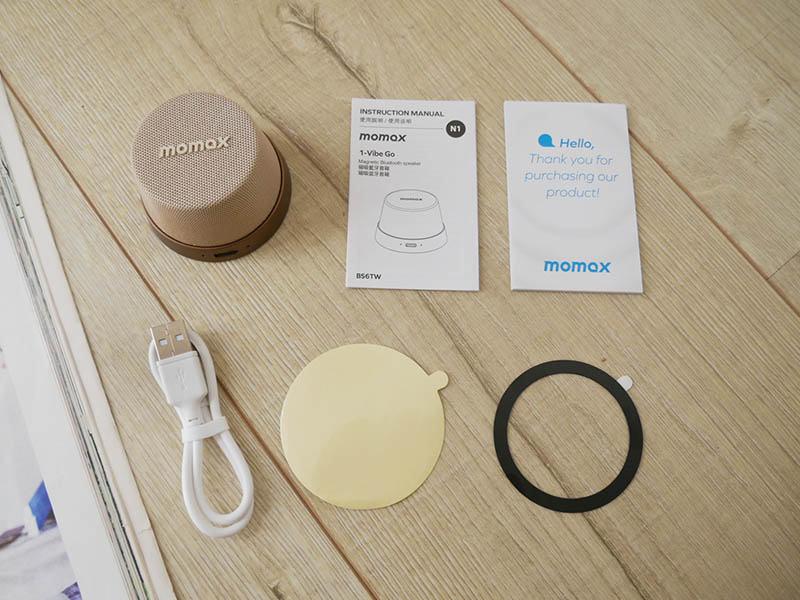 [啾團] Momax 1-Vibe Go小小一顆大大威力,迷你磁吸支架無線音箱(可攜式喇叭/無線藍牙喇叭)