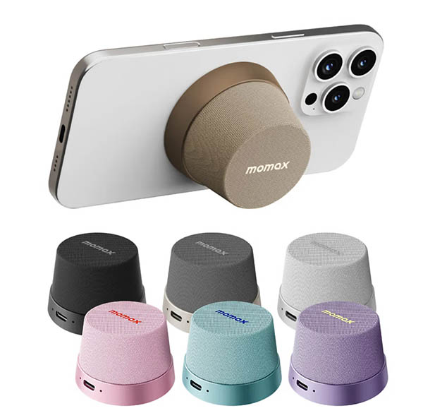 [啾團] Momax 1-Vibe Go小小一顆大大威力,迷你磁吸支架無線音箱(可攜式喇叭/無線藍牙喇叭)