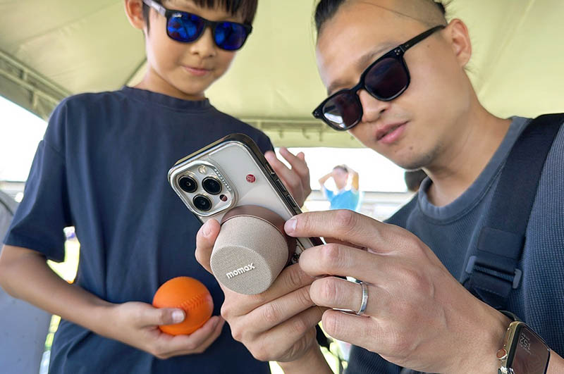 [啾團] Momax 1-Vibe Go小小一顆大大威力,迷你磁吸支架無線音箱(可攜式喇叭/無線藍牙喇叭)